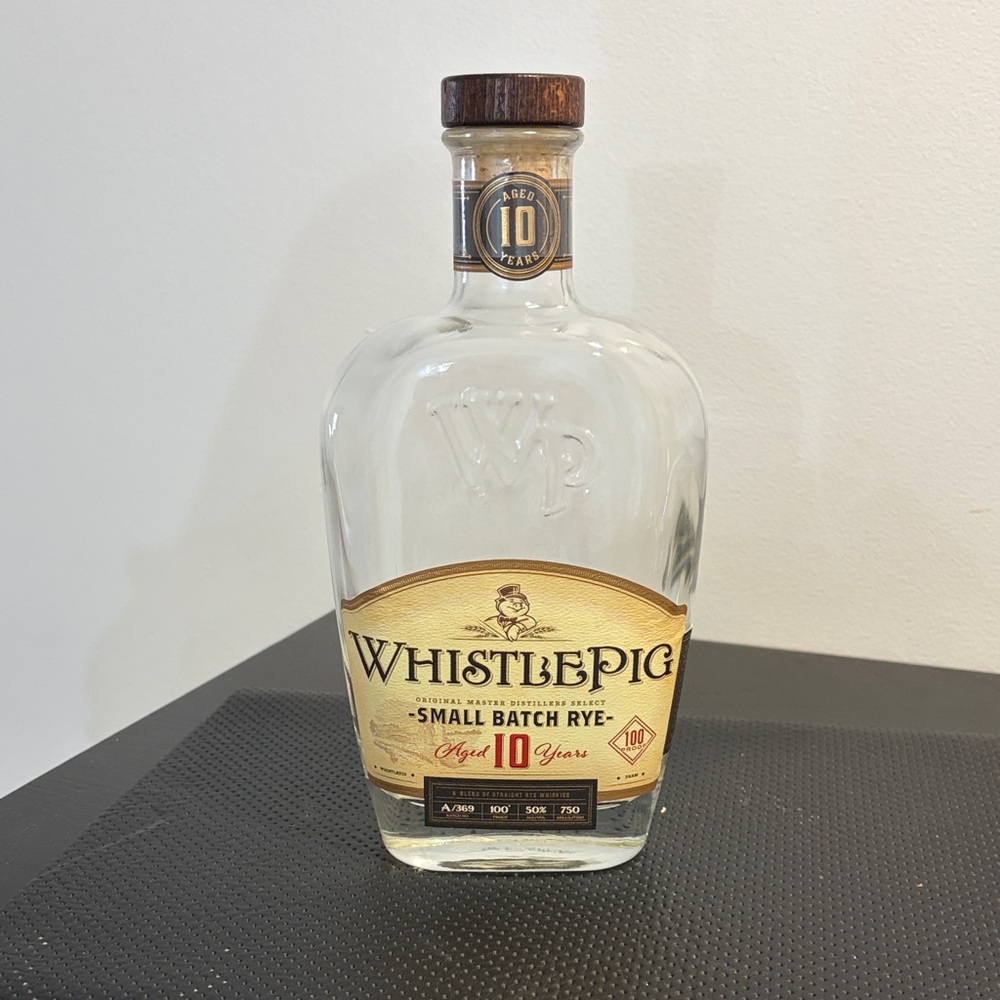 WhistlePig Small Batch Rye Aged 10 Years - Clear Glass Bottle with Gold Label